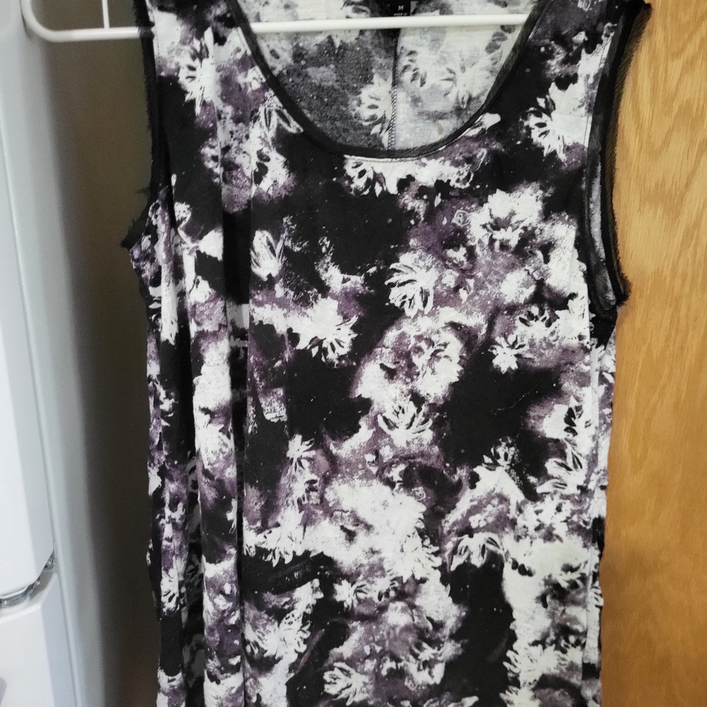 Floral Black and Purple Women's Top
